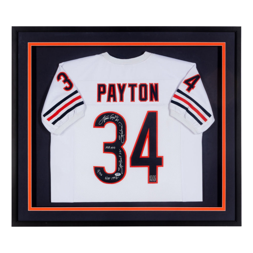 Walter Payton Signed Heavily Inscribed STATS Chicago Bears Jersey PSA DNA COA