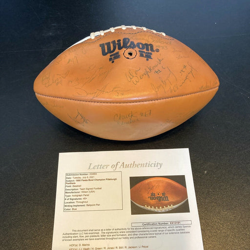 Dan Marino Pre Rookie 1979 Pittsburgh Panthers Team Signed Football 45+ Sigs JSA