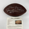 Jim Brown Leroy Kelly Paul Warfield Cleveland Browns HOF Signed Football JSA COA