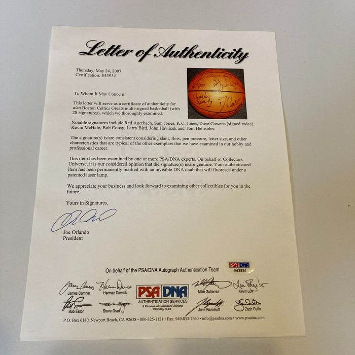 Chuck Cooper Boston Celtics HOF Legends Signed Basketball 28 Sigs PSA DNA Rare!