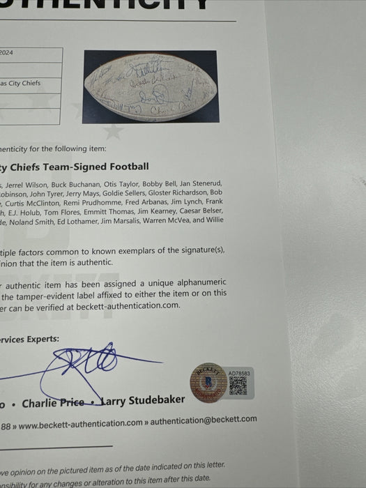 1969 Kansas City Chiefs Super Bowl Champs Team Signed AFL Game Football PSA DNA