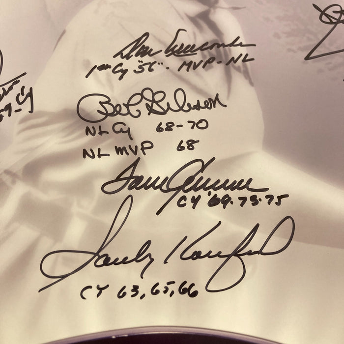 Beautiful Sandy Koufax Cy Young Winners Signed Huge 25x29 Photo 28 Sigs JSA COA