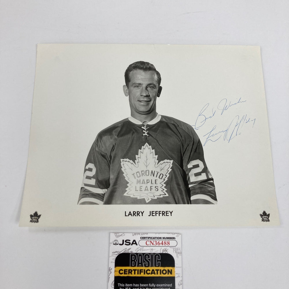 Larry Jeffery Signed 1960's Toronto Maple Leafs Team Issued Photo JSA COA