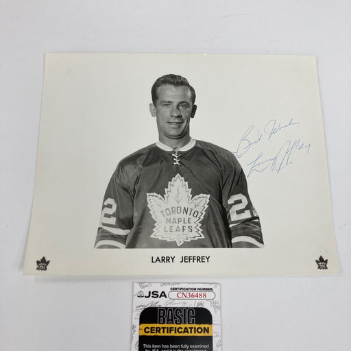 Larry Jeffery Signed 1960's Toronto Maple Leafs Team Issued Photo JSA COA