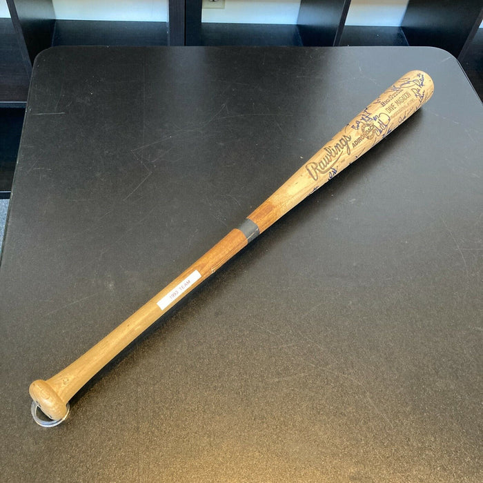 1993 Florida Marlins Inaugural Season Team Signed Game Used Baseball Bat JSA COA