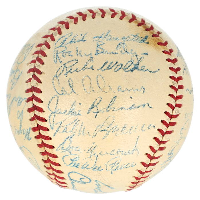 Beautiful Jackie Robinson 1951 Brooklyn Dodgers Team Signed Baseball Beckett COA