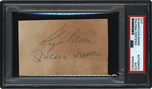 Mickey Mantle & Roger Maris 1961 Dual Signed Autographed Cut PSA DNA COA