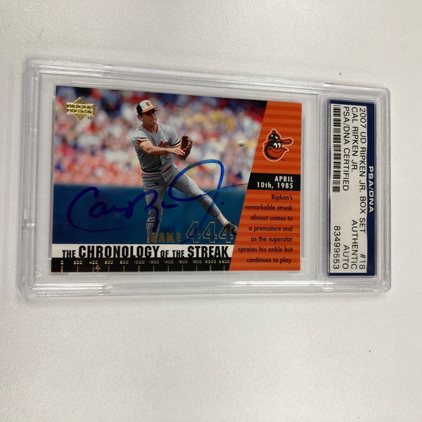 2007 Upper Deck Cal Ripken Jr. Signed Baseball Card Auto PSA DNA
