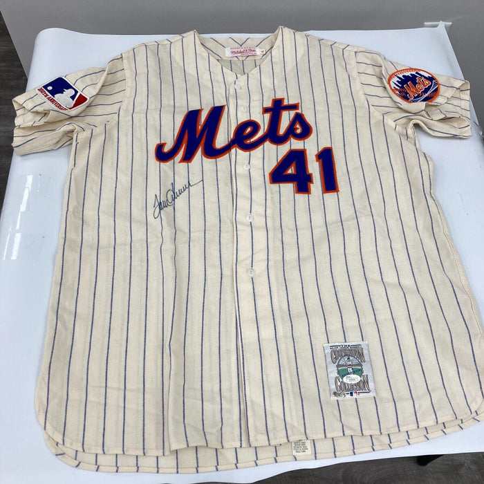 Beautiful Tom Seaver Signed New York Mets Mitchell & Ness Jersey Auto JSA COA