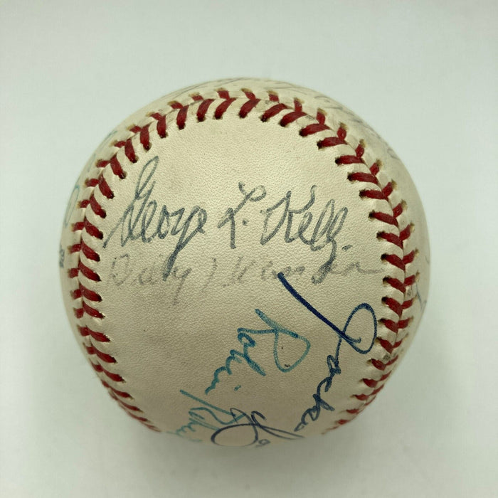 Willie Mays Rube Marquard George Kelly Hall Of Fame Multi Signed Baseball JSA