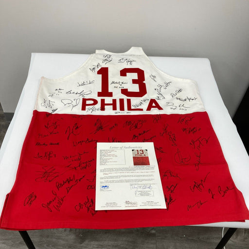 Incredible NBA Hall Of Fame Multi Signed Jersey With 64 Signatures JSA COA