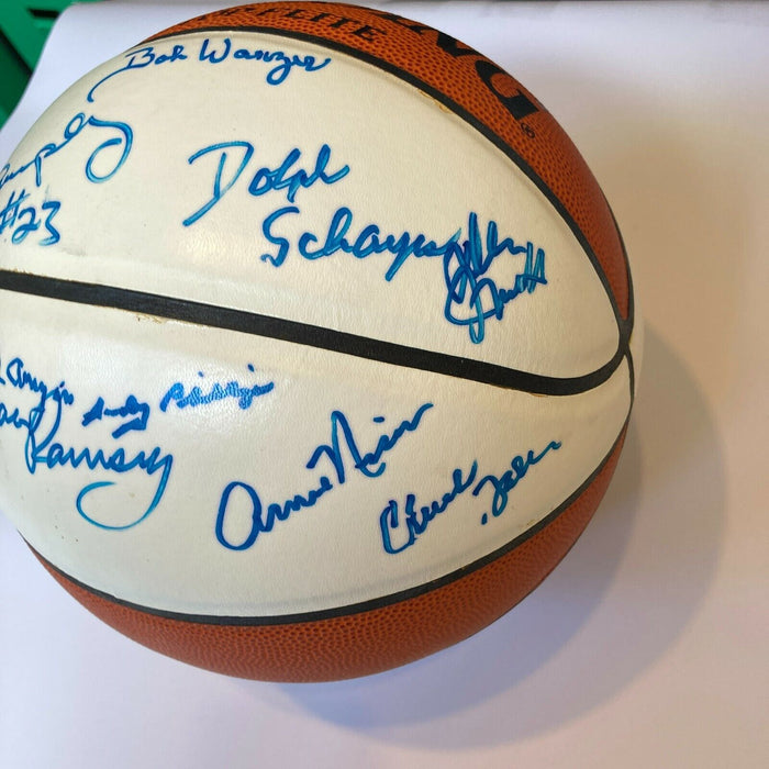 Chuck Daly George Mikan 1998 NBA HOF Induction Multi Signed Basketball JSA COA