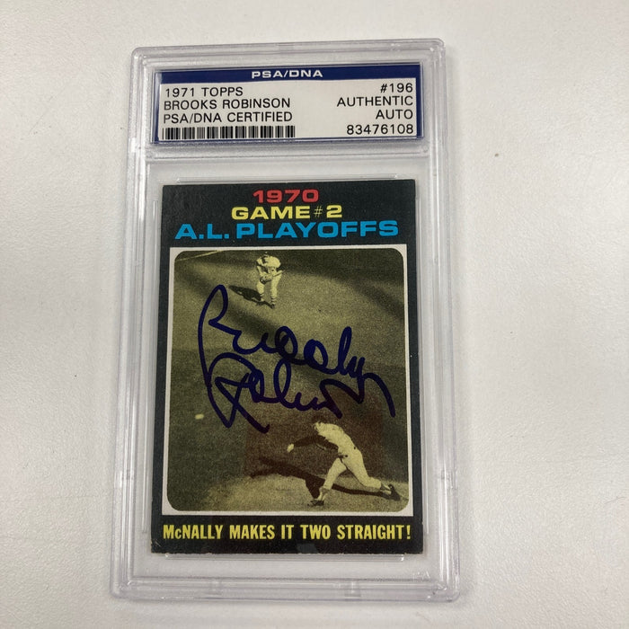 1971 Topps Brooks Robinson Signed Baseball Card Auto PSA DNA