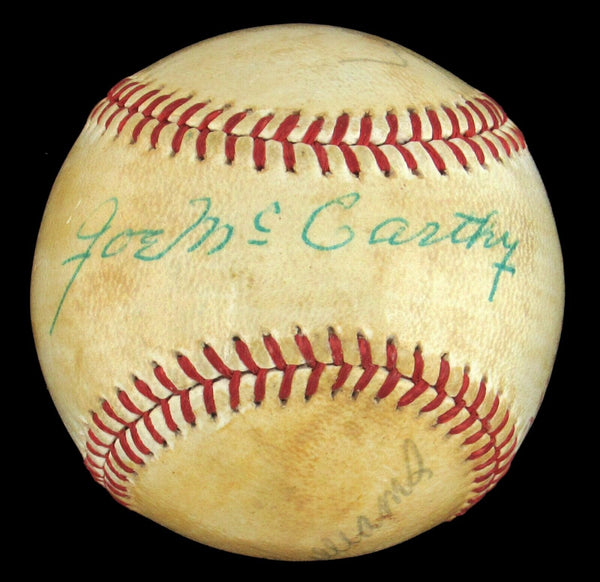 Joe Mccarthy Sweet Spot Signed Baseball With Ted Williams JSA COA