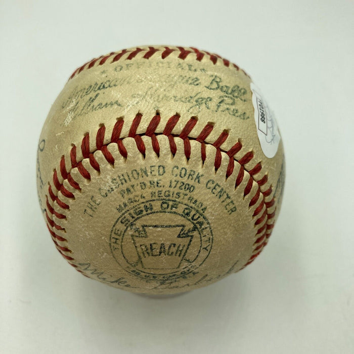 1945 New York Yankees Team Signed American League Harridge Baseball JSA COA