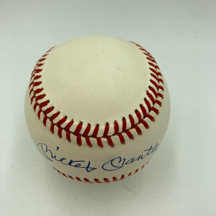 Mickey Mantle Signed American League Baseball PSA DNA Graded MINT 9