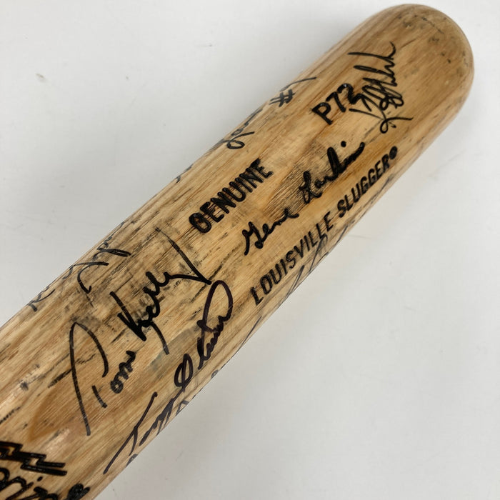 1991 Minnesota Twins World Series Champs Team Signed Baseball Bat JSA COA