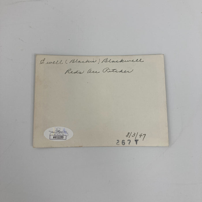 Ewell Blackwell Signed Original 1946 Snapshot Photo Cincinnati Reds JSA COA