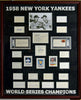 1958 New York Yankees World Series Champs Team Signed Framed Display