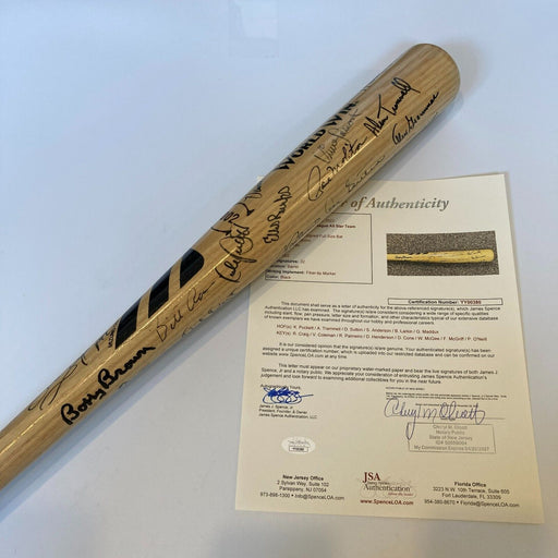 1989 All Star Game Team Signed Bat 32 Sigs With Kirby Puckett JSA COA
