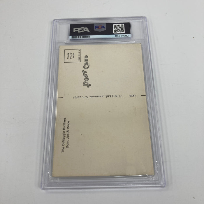 Joe Dimaggio Vince Dimaggio Dom Dimaggio Signed 1970's TCMA Postcard PSA DNA