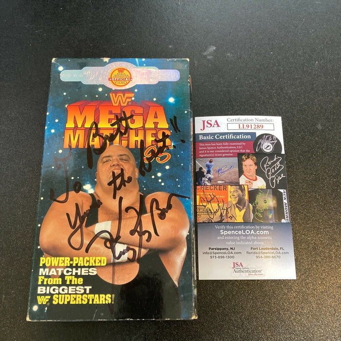 King Kong Bundy Signed WF Wrestling Mega Matches Original VHS Movie JSA COA