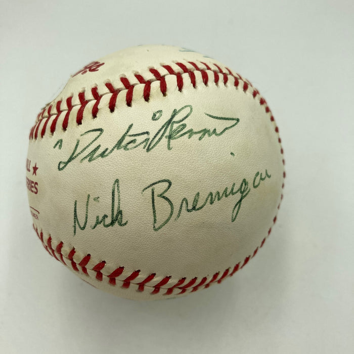1980 World Series Umpires Multi Signed W.S. Baseball JSA Phillies VS Royals