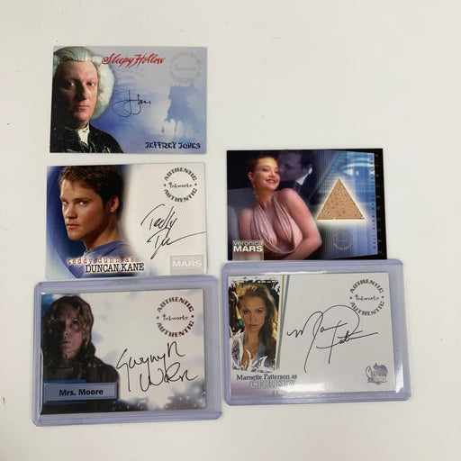 (5) Authentic Inkworks Auto Cards Amanda Seyfried Marnette Patterson Teddy Dunn