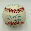 Joe Montana Signed Heavily Inscribed Career STAT Baseball Reggie Jackson COA