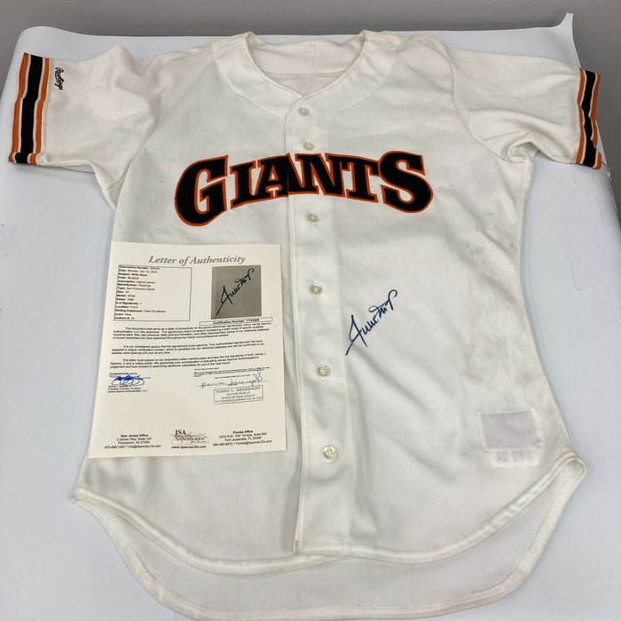 Willie Mays Signed Authentic San Francisco Giants 1989 Game Model Jersey JSA COA