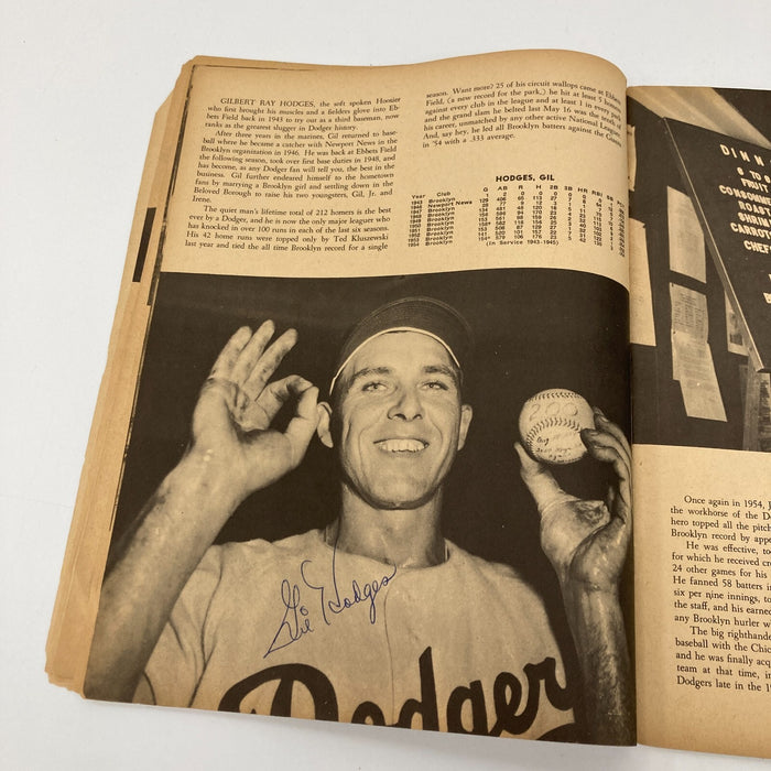 1955 Brooklyn Dodgers W.S. Champs Team Signed Yearbook Jackie Robinson JSA COA