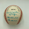 Joe Montana Signed Heavily Inscribed Career STAT Baseball Reggie Jackson COA