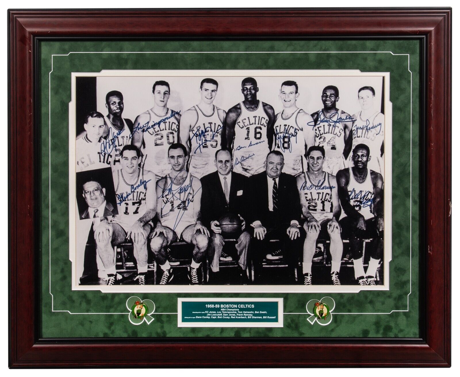 1958-59 Boston Celtics NBA Champs Team Signed 18x24 Photo Bill Russell Beckett