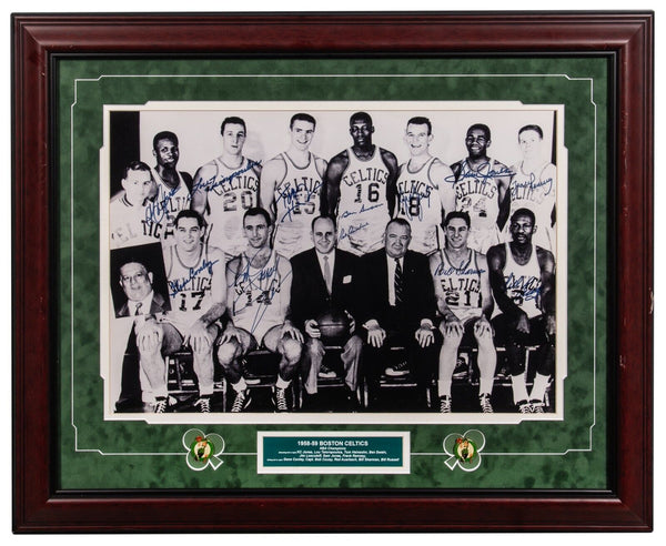 1958-59 Boston Celtics NBA Champs Team Signed 18x24 Photo Bill Russell Beckett
