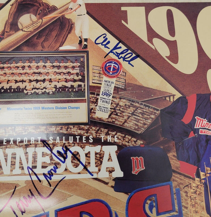 1991 Minnesota Twins World Series Champs Team Signed 18x24 Poster Beckett COA