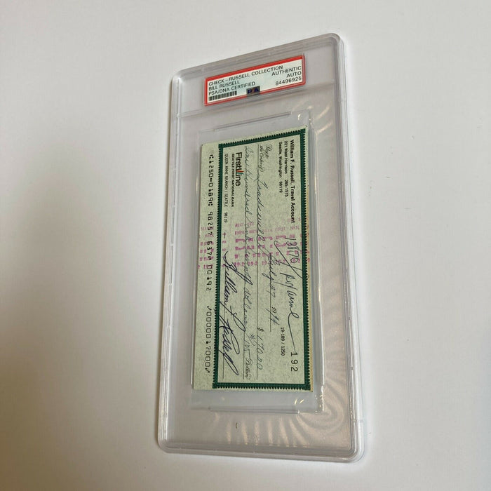 Bill Russell Signed Autographed Bank Check PSA DNA Boston Celtics HOF Legend