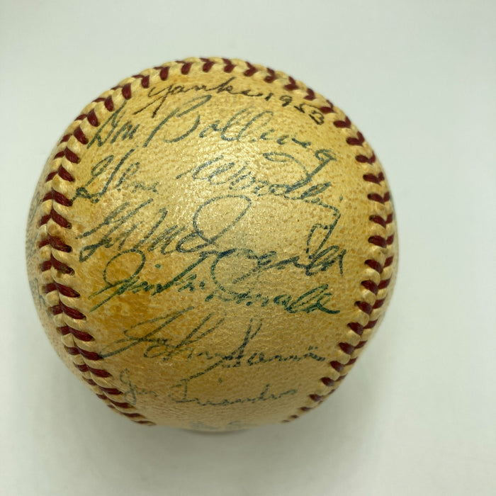 1953 New York Yankees World Series Champs Team Signed Baseball Mickey Mantle JSA