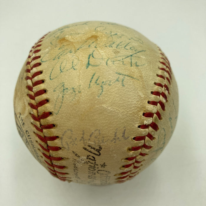 Hank Aaron 1960 Milwaukee Braves Team Signed Baseball JSA COA