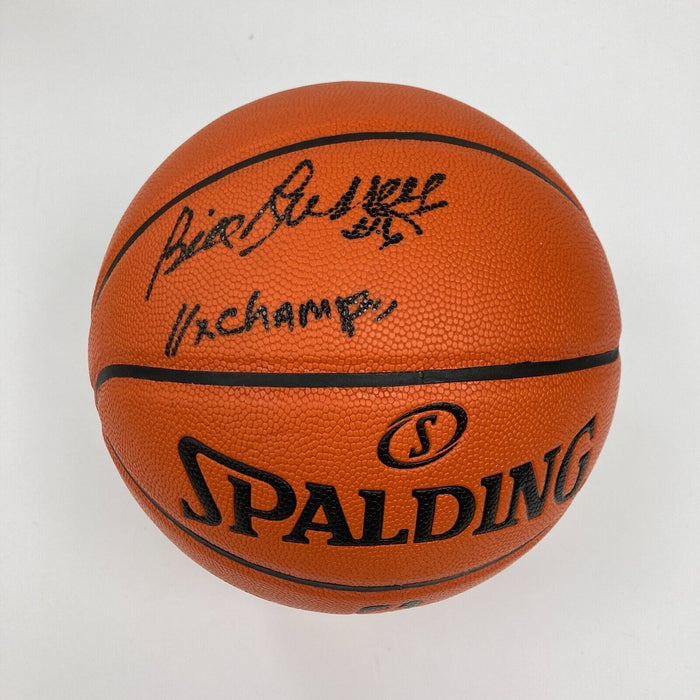 Bill Russell 11X Champs Signed Inscribed Spalding Official Game Basketball PSA
