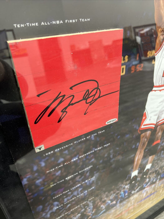 Beautiful Michael Jordan Signed Chicago Bulls Game Used Floor UDA & PSA DNA