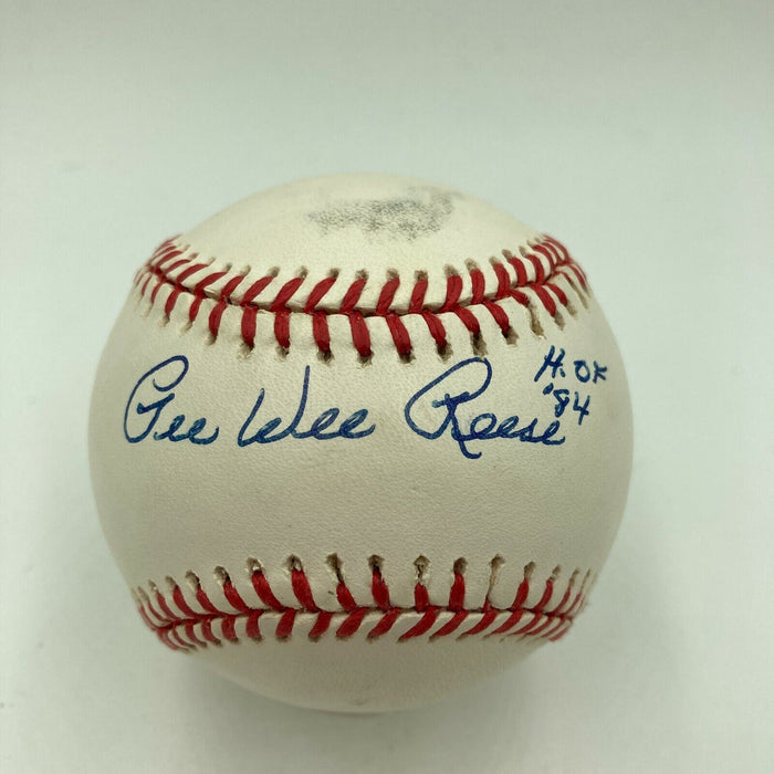 Pee Wee Reese Hall Of Fame 1984 Signed Jackie Robinson Day Baseball PSA DNA COA