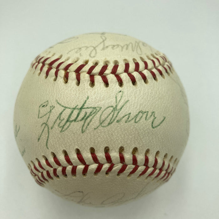 Pie Traynor Lefty Grove Joe Dimaggio Hall Of Fame Multi Signed Baseball JSA