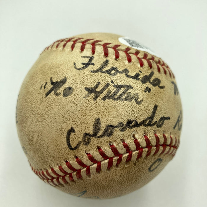 Al Leiter No Hitter Signed Game Used Baseball May 11, 1996 JSA COA