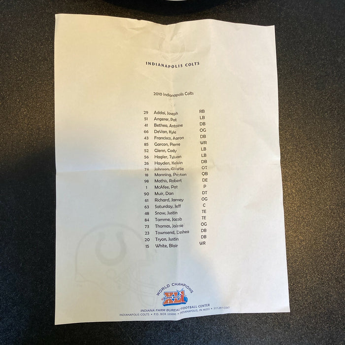 2010 Indianapolis Colts Team Signed Autographed Wilson NFL Football