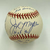 Joe Morgan Signed Heavily Inscribed Career STAT Baseball Reggie Jackson COA