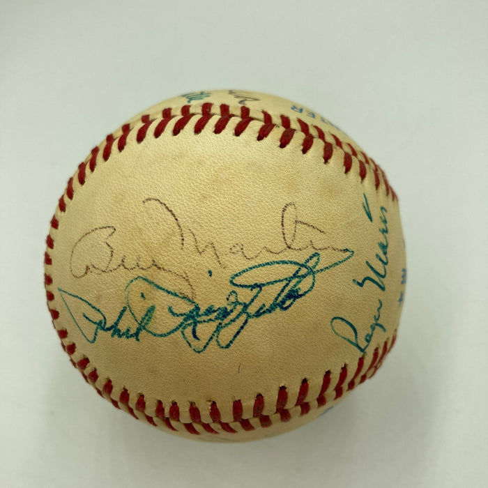 Mickey Mantle Roger Maris Joe Dimaggio Yankees Multi Signed Baseball PSA DNA COA