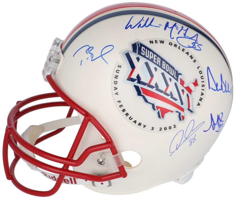2001 New England Patriots Team Signed Helmet Tom Brady First Super Bowl Beckett