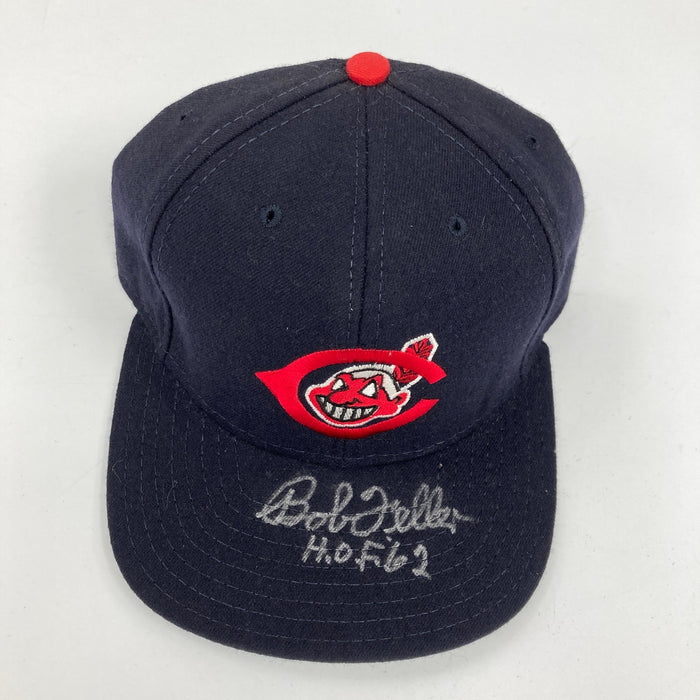 Bob Feller HOF 1962  Signed Cleveland Indians Baseball Hat Cap JSA COA