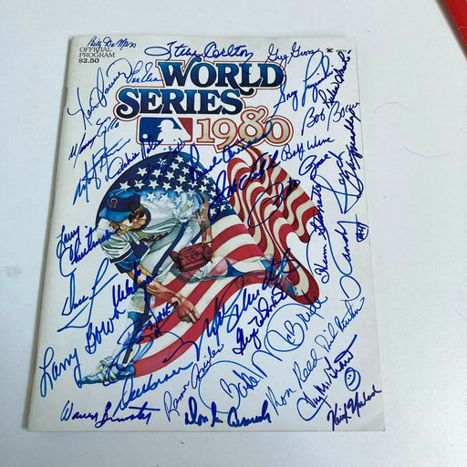 1980 Philadelphia Phillies Team Signed World Series Program 35 Sigs JSA COA