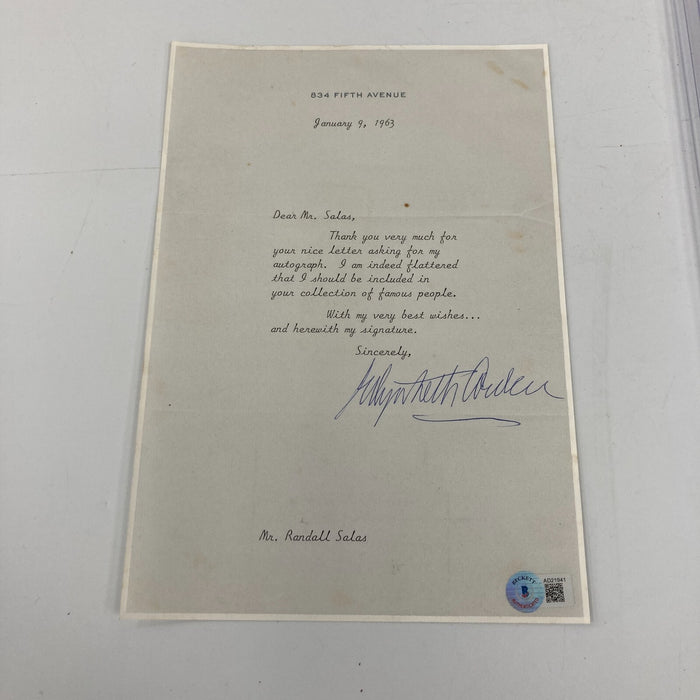 Elizabeth Arden Signed Time Magazine & Signed Letter PSA DNA MINT 9